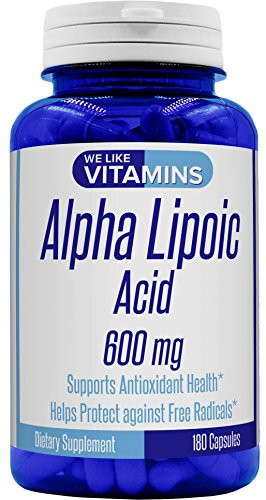 Alpha Lipoic Acid 600mg 180 Capsules   6 Month Supply   Alpha Lipoic Acid Capsules Helps Support Antioxidant Health Along with Free Radical Protection