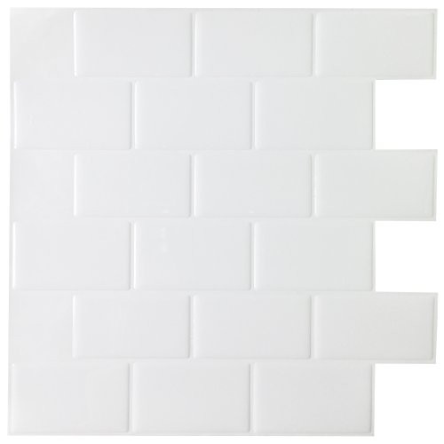 Art3d 12" x 12" Peel and Stick Kitchen Backsplash Tile, White Subway Backsplash (6 Pack)