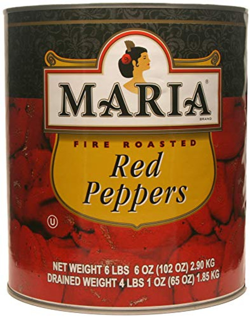 Maria  Fire Roasted Peruvian Red Peppers  Imported from Peru  Size 10 Can  6 lb  6 oz  102 oz