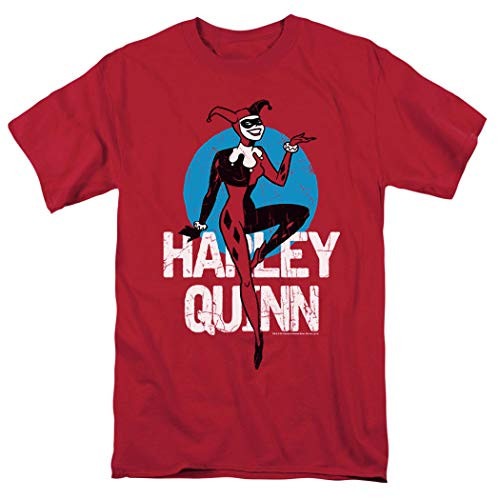 Batman  The Animated Series Harley Quinn T Shirt   Stickers  Large  Red