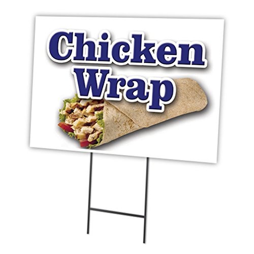 Chicken WRAP 18 x24  Yard Sign   Stake Outdoor Plastic coroplast Window