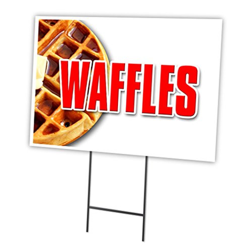 Waffles 18 x24  Yard Sign   Stake Outdoor Plastic coroplast Window