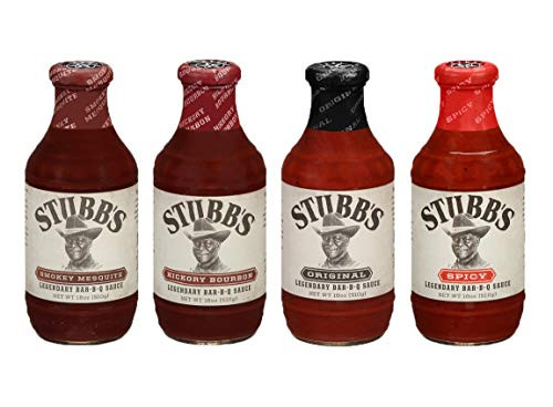 Stubbs Texas BBQ Sampler 4 Pack Original  Spicy  Smokey Mesquite  Hickory Bourbon