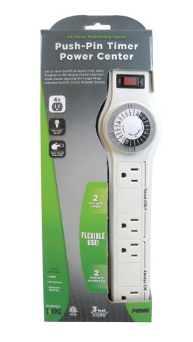 Prime Wire & Cable PBTN0009 4-Outlet Strip with 24 Hour Electro Mechanical Timer without Switch