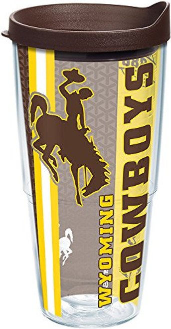 Tervis Wyoming Cowboys College Pride Tumbler with Wrap and Brown Lid 24oz  Clear Tervis Wyoming Cowboys College Pride Tumbler with Wrap and Brown Lid 24oz  Clear