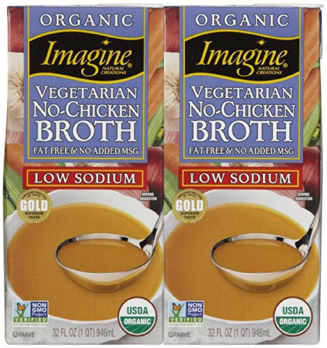 Imagine Organic No Chicken Broth  Low Sodium  32 oz  2 pk