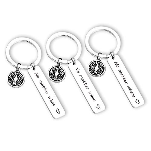 EIGSO No Matter When Where What Keychain Compass Keychain Friend Keychain Graduation Gift for Daughter Son Sisters Best Friend Long Distance Gift Inspirational Jewelry