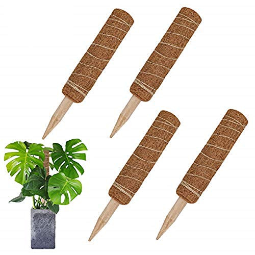 SAIPRO 17 Inches Coir Moss Totem Pole Coir Moss Stick Coir Totem Pole for Plant Support Extension  Climbing Indoor Plants  Creepers