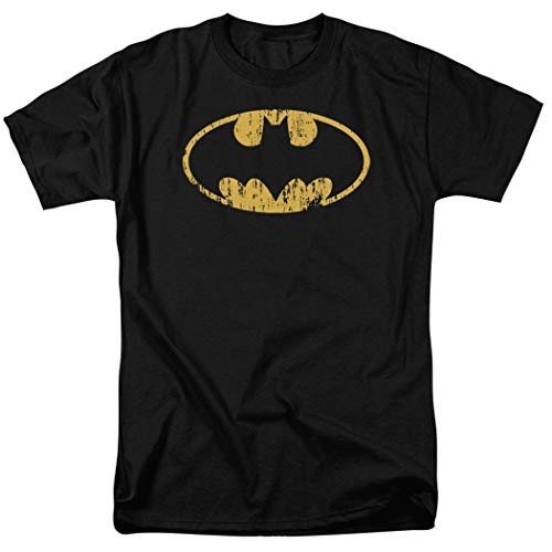 Batman Logo Distressed DC Comics T Shirt   Stickers  Large