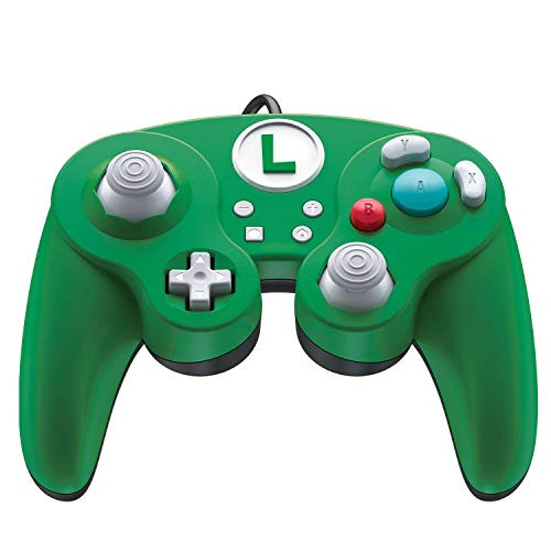 Nintendo Switch Super Mario Bros Luigi GameCube Style Wired Fight Pad Pro Controller by PDP, 500-100-NA-D4