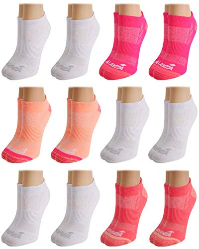 Avia Women s Pro Tech Performance No Show Athletic Socks  12 Pack   Pink  Shoe Size  4   10