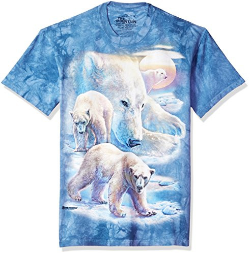 The Mountain Sunrise Polar Bear Coll Adult T Shirt  Blue  3XL