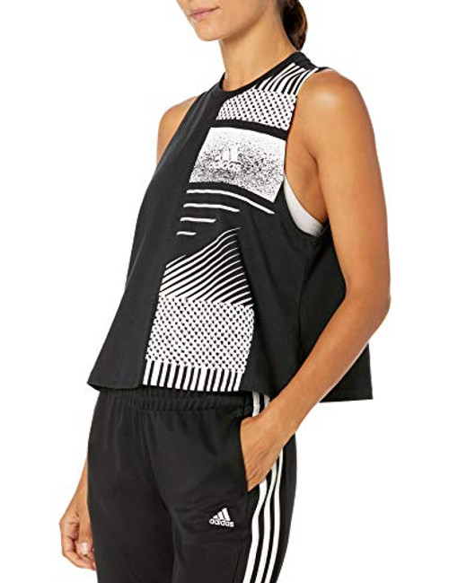 adidas Women s Hypersport Crop Tank 1 Black Large