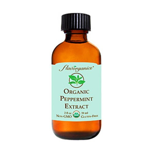 Flavorganics Organic Peppermint Extract  2 Ounces Glass Bottles  Pack of 3