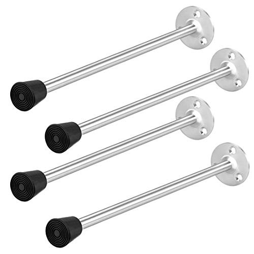 uxcell Door Stopper Stop Bumper Wall Protector Sound Dampening Wall Mount w Rubber Tip 250mm Long 4pcs