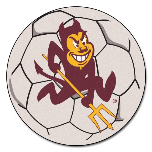FANMATS NCAA Arizona State University Sun Devils Nylon Face Soccer Ball Rug Team Color 26  diameter