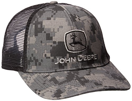John Deere Men s Digital Camo and Mesh Cap Embroidered  Black  One Size