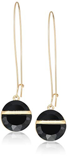 Robert Lee Morris Soho Women s Geometric Stone Long Drop Earrings  Black  One Size