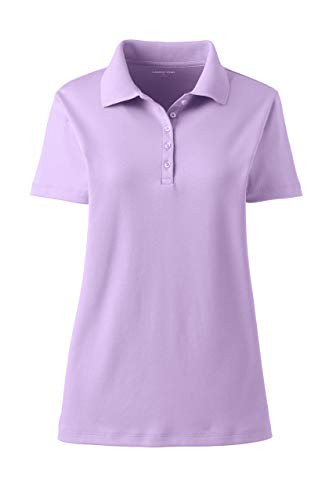 Lands  End Womens Short Sleeve Supima Polo Whisper Lilac Plus 1x