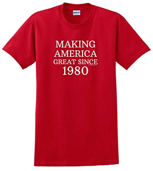 Birthday Gifts For All 40th Birthday Party Supplies 40th Making America Great Since 1980 T Shirt Large Red