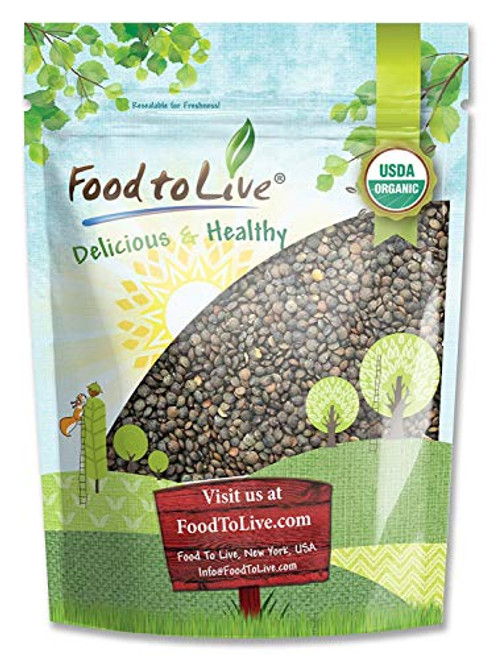 Organic French Green Lentils by Food to Live  Whole Dry Beans  Non GMO  Kosher  Raw  Sproutable  Bulk   3 Pounds Organic French Green Lentils by Food to Live  Whole Dry Beans  Non GMO  Kosher  Raw  Sproutable  Bulk   3 Pounds