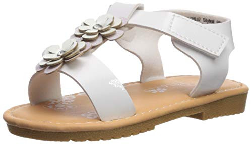 Josmo Girls  Naomi Flat Sandal  White  6 Medium US Toddler