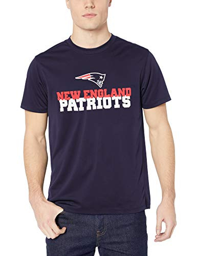 OTS NFL New England Patriots Men s Poly Dot Tee  Piled  Medium