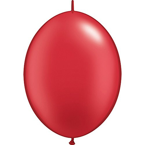 Qualatex Quick Link Balloons   Pearl Ruby Red   Bag of 50