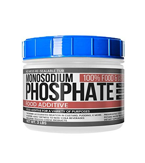 Monosodium Phosphate (Tub, 3 lb) by Earthborn Elements, Food Grade, Resealable Tub, Thickener, Emulsifier, Acidifier, Leavening Agent, Preservative, Potable Water Treatment Monosodium Phosphate (Tub, 3 lb) by Earthborn Elements, Food Grade, Resealable Tub, Thickener, Emulsifier, Acidifier, Leavening Agent, Preservative, Potable Water Treatment