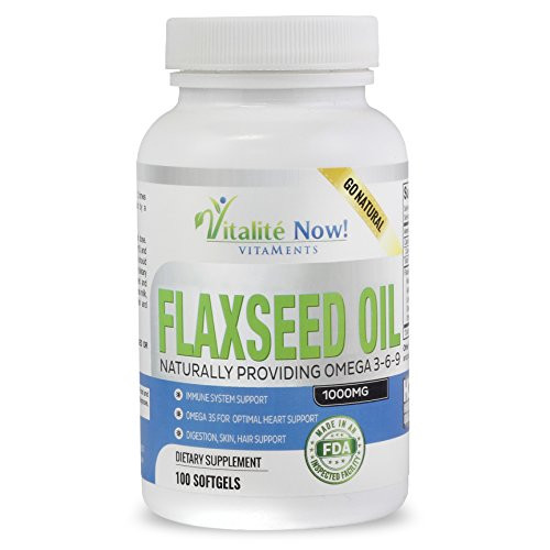 Best Organic Flaxseed Oil Softgels   1000mg Premium  Virgin Cold Pressed from Flax Seeds   Hair Skin   Nails Support   Omega 3 6 9 Supplement   100 Count   More Than 3 Month Supply