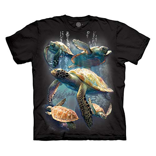 The Mountain Men s Sea Turtle Family T Shirt  Black  2XL