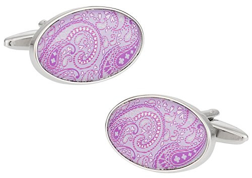 Cuff Daddy Paisley Cufflinks in Lavendar Purple Cuff Links with Presentation Box