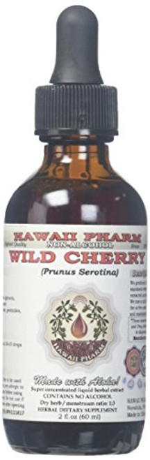 Wild Cherry Alcohol Free Liquid Extract  Organic Wild Cherry  Prunus Serotina  Dried Bark Glycerite 2 oz