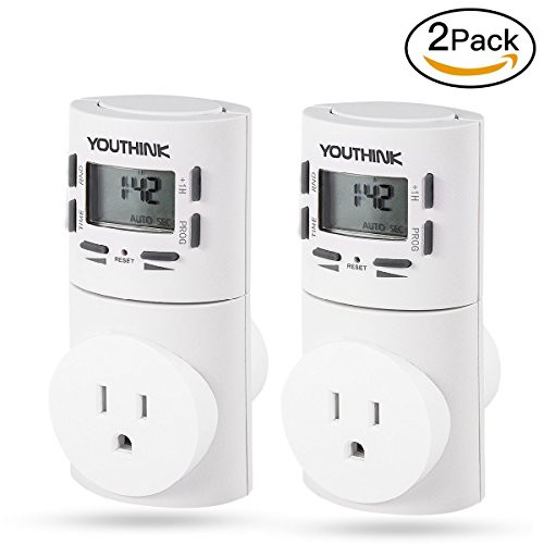 2PCS Digital Weekly Timer Switch Light Outlet, Zerone Plug-In Energy-Saving Programmable Smart Wall Socket US Plug with LCD Display