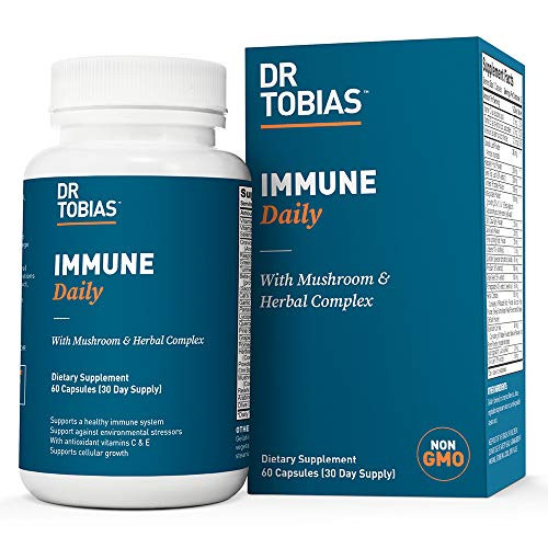 Dr Tobias Immune Daily   Antioxidants  Mushrooms   Herbal Complex   Boost Your Immune System Supplement  60 Count