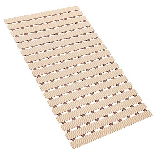 Bligli Non Slip Shower Mat Odorless Mildew Resistant Bath Mat with Rapid Drainage for Bathroom Dual Anti-Slip Floor Mat with TPE Resilience Suction Cups (Light Brown)