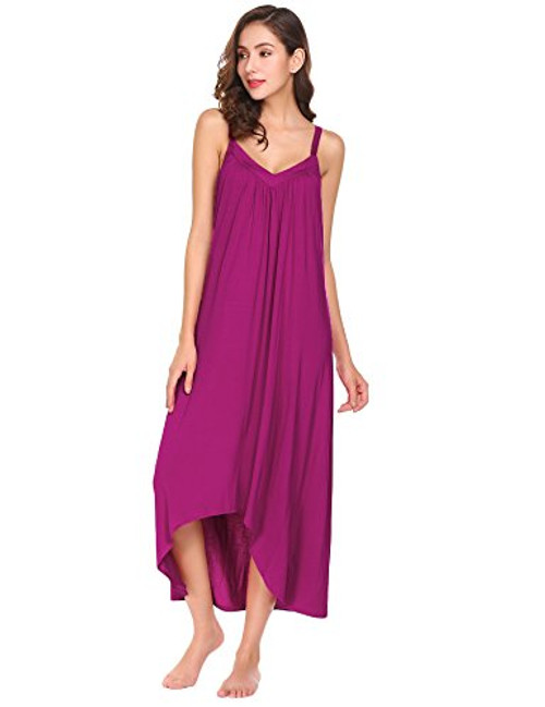 Ekouaer Womens Sleeveless Long Nightgown Summer Slip Night Dress Cotton Sleepshirt Chemise A rose Red 6696 Small Ekouaer Womens Sleeveless Long Nightgown Summer Slip Night Dress Cotton Sleepshirt Chemise A rose Red 6696 Small