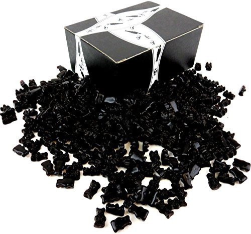 Gustaf s Sugar Free Black Licorice Bears  2 2 lb Bag in a BlackTie Box
