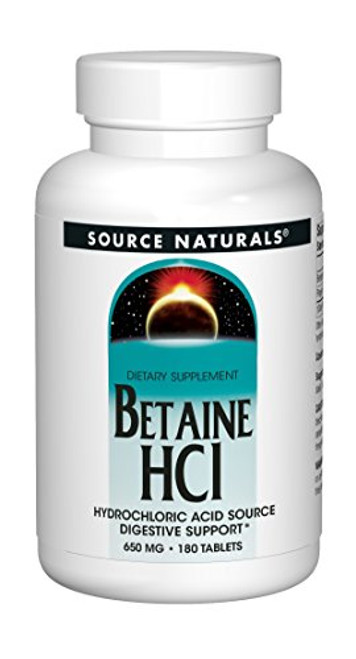 Source Naturals   Betaine HCl Hydrochloric Acid Source 650 mg    180 Tablets