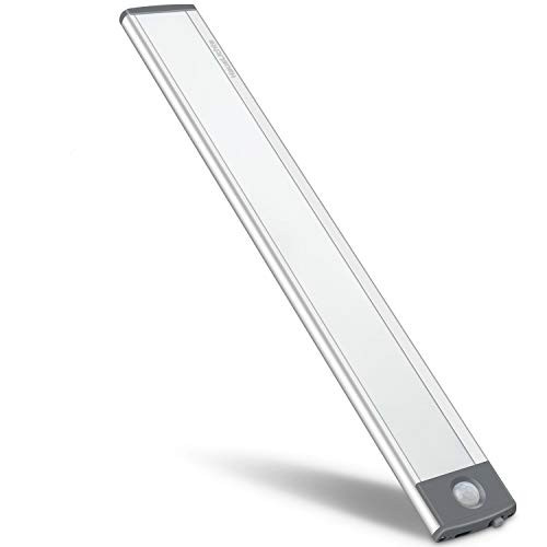 LED Under Counter Closet Lighting  Motion Sensor Cabinet Light  Wireless USB Rechargeable Kitchen Night Lights Battery Powered Operated Light Uniform Light for Wardrobe Closets Cabinet Cupboard