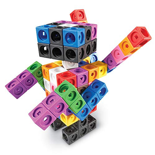 Learning Resources MathLink Cube Big Builders, Imaginative Play, Math Skills, Set of 200 Cubes, Ages 5+
