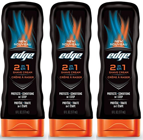 Edge Premium Shave Cream   Protects   Conditions In 1 Step   Net Wt  6 FL OZ  177 mL  Per Bottle   Pack of 3 Bottles