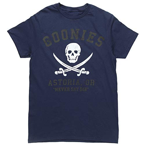 Goonies Never Say Die Astoria Men s T shirt  X Large  Navy Blue