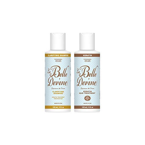 La Belle Devine Hair Treatment Set Clarifying Shampoo for Preparation and Keratin Treatment with Natural Argan Oil Professional Womens Hair Care Keratin Treatment 4 OZ La Belle Devine Hair Treatment Set Clarifying Shampoo for Preparation and Keratin Treatment with Natural Argan Oil Professional Womens Hair Care Keratin Treatment 4 OZ