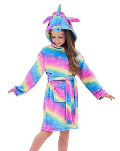 Soft Unicorn Hooded Bathrobe Sleepwear   Unicorn Gifts for Girls  8 9 Years  Rainbow Galaxy