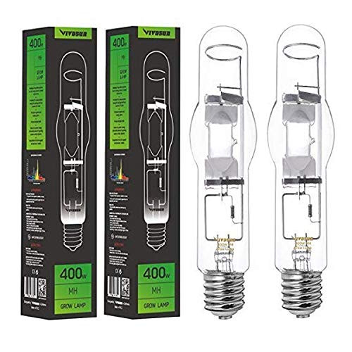 VIVOSUN 2 Pack 400 Watt Vegetative Metal Halide MH Grow Light Bulb Lamp   Enhanced Blue and Violet Spectrums CCT 4200K  36 000 Lumens