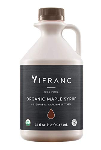 Vifranc Organic US Grade A Maple Syrup  Dark  32 Ounce