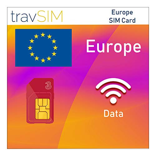 travSIM Three UK Prepaid Europe SIM Card with 5 GB Mobile Data Valid for 30 Days    UK Three  SIM Card for Europe    Incl  Local Talk   Text to UK   Listed European Countries