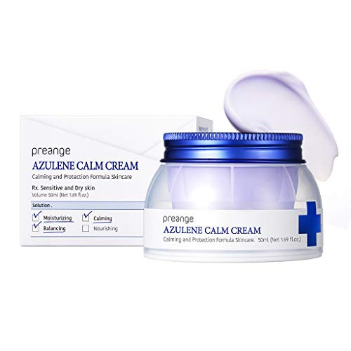 PREANGE Azulene Calm Cream 50ml  1 69 fl oz     Guaiazulene Contained Dermatologist Tested Moisturizing Cream for Dry   Sensitive Skin  Containing Angelica Complex Powerful Soothing