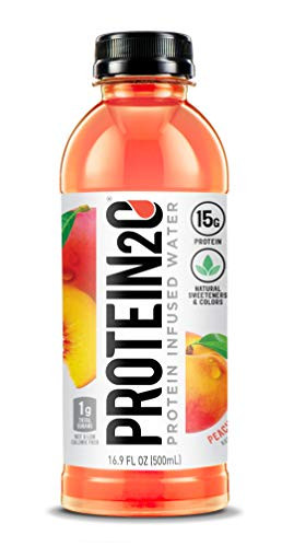 Protein2o Protein Infused Water  15g Whey Protein Isolate  Peach Mango  16 9 Oz  Pack Of 12